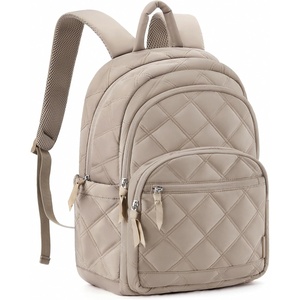 image:imageBAGSMART Womens Backpack Travel Laptop Backpack for Women Quilted College Laptop Bookbag Work Back Pack for Women Cute Computer WaterResistant Casual Daypack Puffer Black04camel