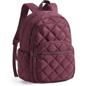 image:imageBAGSMART Womens Backpack Travel Laptop Backpack for Women Quilted College Laptop Bookbag Work Back Pack for Women Cute Computer WaterResistant Casual Daypack Puffer Black19cherry Red