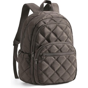 image:imageBAGSMART Womens Backpack Travel Laptop Backpack for Women Quilted College Laptop Bookbag Work Back Pack for Women Cute Computer WaterResistant Casual Daypack Puffer Black18charcoal Gray