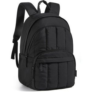image:imageBAGSMART Womens Backpack Travel Laptop Backpack for Women Quilted College Laptop Bookbag Work Back Pack for Women Cute Computer WaterResistant Casual Daypack Puffer Black01black
