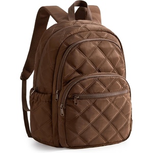 image:imageBAGSMART Womens Backpack Travel Laptop Backpack for Women Quilted College Laptop Bookbag Work Back Pack for Women Cute Computer WaterResistant Casual Daypack Puffer Black17coffee Brown