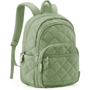 image:imageBAGSMART Womens Backpack Travel Laptop Backpack for Women Quilted College Laptop Bookbag Work Back Pack for Women Cute Computer WaterResistant Casual Daypack Puffer Black14green