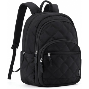 image:imageBAGSMART Womens Backpack Travel Laptop Backpack for Women Quilted College Laptop Bookbag Work Back Pack for Women Cute Computer WaterResistant Casual Daypack Puffer Black02black