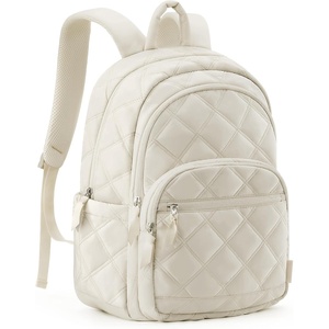 image:imageBAGSMART Womens Backpack Travel Laptop Backpack for Women Quilted College Laptop Bookbag Work Back Pack for Women Cute Computer WaterResistant Casual Daypack Puffer Black08beige