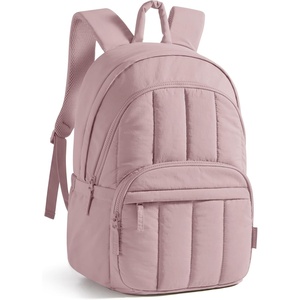 image:imageBAGSMART Womens Backpack Travel Laptop Backpack for Women Quilted College Laptop Bookbag Work Back Pack for Women Cute Computer WaterResistant Casual Daypack Puffer Black09rose Purple