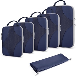 image:imageBagsmart Compression Packing Cubes Travel Bag Cruise Ship Essentials  Lightweight Compressible Suitcase Organizer Set fit Standard CarryOn amp Checked Luggage 6 Set 14 Set Washable Packing BagsNavy Blue