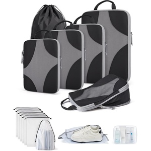 image:imageBagsmart Compression Packing Cubes Travel Bag Cruise Ship Essentials  Lightweight Compressible Suitcase Organizer Set fit Standard CarryOn amp Checked Luggage 6 Set 14 Set Washable Packing Bags03Black