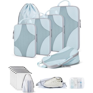 image:imageBagsmart Compression Packing Cubes Travel Bag Cruise Ship Essentials  Lightweight Compressible Suitcase Organizer Set fit Standard CarryOn amp Checked Luggage 6 Set 14 Set Washable Packing Bags01Sky Blue