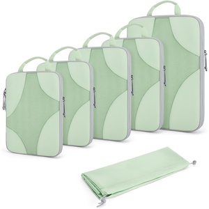 image:imageBagsmart Compression Packing Cubes Travel Bag Cruise Ship Essentials  Lightweight Compressible Suitcase Organizer Set fit Standard CarryOn amp Checked Luggage 6 Set 14 Set Washable Packing BagsFruit Green