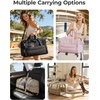 image:imageBAGSMART Cat Carrier SoftSided Pet Carrier for Small Medium Cats Dogs Puppy Quilted Collapsible Puffy Travel Bag Up to 20 Lbs PinkBaby Pink