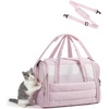 image:imageBAGSMART Cat Carrier SoftSided Pet Carrier for Small Medium Cats Dogs Puppy Quilted Collapsible Puffy Travel Bag Up to 20 Lbs PinkBaby Pink