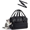 image:imageBAGSMART Cat Carrier SoftSided Pet Carrier for Small Medium Cats Dogs Puppy Quilted Collapsible Puffy Travel Bag Up to 20 Lbs PinkBlack