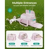 image:imageBAGSMART Cat Carrier SoftSided Pet Carrier for Small Medium Cats Dogs Puppy Quilted Collapsible Puffy Travel Bag Up to 20 Lbs PinkBrown