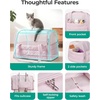 image:imageBAGSMART Cat Carrier SoftSided Pet Carrier for Small Medium Cats Dogs Puppy Quilted Collapsible Puffy Travel Bag Up to 20 Lbs PinkBrown