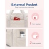image:imageBAGSMART Crush Tote Bag for Women 20L Puffer Work Tote with Zipper Travel Essentials Quilted Nurse Hospital BagBeige