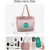image:imageBAGSMART Crush Tote Bag for Women 20L Puffer Work Tote with Zipper Travel Essentials Quilted Nurse Hospital BagBrier Rose