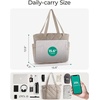 image:imageBAGSMART Crush Tote Bag for Women 20L Puffer Work Tote with Zipper Travel Essentials Quilted Nurse Hospital BagCamel