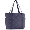image:imageBAGSMART Crush Tote Bag for Women 20L Puffer Work Tote with Zipper Travel Essentials Quilted Nurse Hospital BagDark Blue