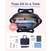 image:imageBAGSMART Crush Tote Bag for Women 20L Puffer Work Tote with Zipper Travel Essentials Quilted Nurse Hospital BagNavy Blue