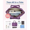 image:imageBAGSMART Crush Tote Bag for Women 20L Puffer Work Tote with Zipper Travel Essentials Quilted Nurse Hospital BagPurple