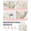 image:imageBAGSMART Gym Bag for Women Carry on Weekender Overnight Bag Travel Duffel Bags with Trolley Sleeve Personal Item Travel Bag Tote Bag Workout Dance BagBlackMediumLight Beige