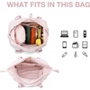 image:imageBAGSMART Gym Bag for Women Carry on Weekender Overnight Bag Travel Duffel Bags with Trolley Sleeve Personal Item Travel Bag Tote Bag Workout Dance BagBlackMediumPink