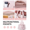 image:imageBAGSMART Gym Bag for Women Carry on Weekender Overnight Bag Travel Duffel Bags with Trolley Sleeve Personal Item Travel Bag Tote Bag Workout Dance BagBlackMediumPink