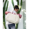 image:imageBAGSMART Gym Bag for Women Carry on Weekender Overnight Bag Travel Duffel Bags with Trolley Sleeve Personal Item Travel Bag Tote Bag Workout Dance BagBlackMediumLight Beige