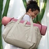 image:imageBAGSMART Gym Bag for Women Carry on Weekender Overnight Bag Travel Duffel Bags with Trolley Sleeve Personal Item Travel Bag Tote Bag Workout Dance BagBlackMediumBeige