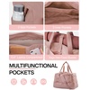 image:imageBAGSMART Gym Bag for Women Carry on Weekender Overnight Bag Travel Duffel Bags with Trolley Sleeve Personal Item Travel Bag Tote Bag Workout Dance BagBlackMediumDark Pink