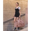 image:imageBAGSMART Gym Bag for Women Carry on Weekender Overnight Bag Travel Duffel Bags with Trolley Sleeve Personal Item Travel Bag Tote Bag Workout Dance BagBlackMediumDark Pink