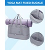 image:imageBAGSMART Large Gym Bag with Yoga Mat Buckle Weekender Overnight Bag for Women Travel Duffle Bag for Travel Essentials Carry On Tote Bag Hospital Bag for Labor and DeliveryGrey2 PCS