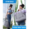 image:imageBAGSMART Large Gym Bag with Yoga Mat Buckle Weekender Overnight Bag for Women Travel Duffle Bag for Travel Essentials Carry On Tote Bag Hospital Bag for Labor and DeliveryGrey2 PCS