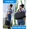 image:imageBAGSMART Large Gym Bag with Yoga Mat Buckle Weekender Overnight Bag for Women Travel Duffle Bag for Travel Essentials Carry On Tote Bag Hospital Bag for Labor and DeliveryBlack