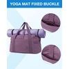 image:imageBAGSMART Large Gym Bag with Yoga Mat Buckle Weekender Overnight Bag for Women Travel Duffle Bag for Travel Essentials Carry On Tote Bag Hospital Bag for Labor and DeliveryPurple