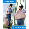 image:imageBAGSMART Large Gym Bag with Yoga Mat Buckle Weekender Overnight Bag for Women Travel Duffle Bag for Travel Essentials Carry On Tote Bag Hospital Bag for Labor and DeliveryPink
