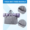image:imageBAGSMART Large Gym Bag with Yoga Mat Buckle Weekender Overnight Bag for Women Travel Duffle Bag for Travel Essentials Carry On Tote Bag Hospital Bag for Labor and DeliveryGrey