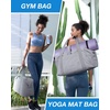 image:imageBAGSMART Large Gym Bag with Yoga Mat Buckle Weekender Overnight Bag for Women Travel Duffle Bag for Travel Essentials Carry On Tote Bag Hospital Bag for Labor and DeliveryGrey