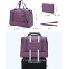 image:imageBAGSMART Large Gym Bag with Yoga Mat Buckle Weekender Overnight Bag for Women Travel Duffle Bag for Travel Essentials Carry On Tote Bag Hospital Bag for Labor and DeliveryPurple2 PCS