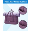 image:imageBAGSMART Large Gym Bag with Yoga Mat Buckle Weekender Overnight Bag for Women Travel Duffle Bag for Travel Essentials Carry On Tote Bag Hospital Bag for Labor and DeliveryPurple2 PCS
