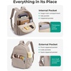 image:imageBAGSMART Small Backpacks for Women Lightweight Puffer Mini Backpack Purse with Pouch Quilted Casual Daypack WaterResistant Bookbag for Daily Travel College 2in1 Set Latte BrownJet Black