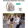 image:imageBAGSMART Small Backpacks for Women Lightweight Puffer Mini Backpack Purse with Pouch Quilted Casual Daypack WaterResistant Bookbag for Daily Travel College 2in1 Set Latte BrownCoffee Brown