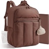 image:imageBAGSMART Baby Diaper Bag Backpack Lightweight Puffy Diaper Bag with Insulated Pocketsamp Pacifier Case Travel Stroller Straps with Waterproof Changing Pad BlackCoffee Brown