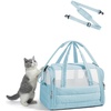 image:imageBAGSMART Cat Carrier SoftSided Pet Carrier for Small Medium Cats Dogs Puppy Quilted Collapsible Puffy Travel Bag Up to 20 Lbs PinkBaby Blue