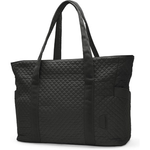 image:imageBAGSMART Crush Tote Bag for Women 20L Puffer Work Tote with Zipper Travel Essentials Quilted Nurse Hospital BagBlack