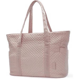 image:imageBAGSMART Crush Tote Bag for Women 20L Puffer Work Tote with Zipper Travel Essentials Quilted Nurse Hospital BagPink