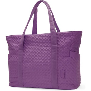 image:imageBAGSMART Crush Tote Bag for Women 20L Puffer Work Tote with Zipper Travel Essentials Quilted Nurse Hospital BagPurple