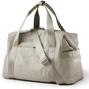 image:imageBAGSMART Gym Bag for Women Carry on Weekender Overnight Bag Travel Duffel Bags with Trolley Sleeve Personal Item Travel Bag Tote Bag Workout Dance BagBlackMediumBeige