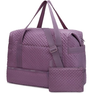 image:imageBAGSMART Large Gym Bag with Yoga Mat Buckle Weekender Overnight Bag for Women Travel Duffle Bag for Travel Essentials Carry On Tote Bag Hospital Bag for Labor and DeliveryPurple2 PCS