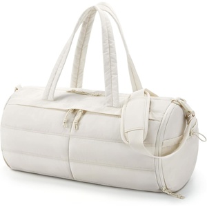 image:imageBAGSMART Puffer Gym Bag for Women Lightweight Duffel Bag with Shoe Compartment Weekender Bags with Wet Pocket Workout Overnight Carry on Bag for Travel BeigeBeige